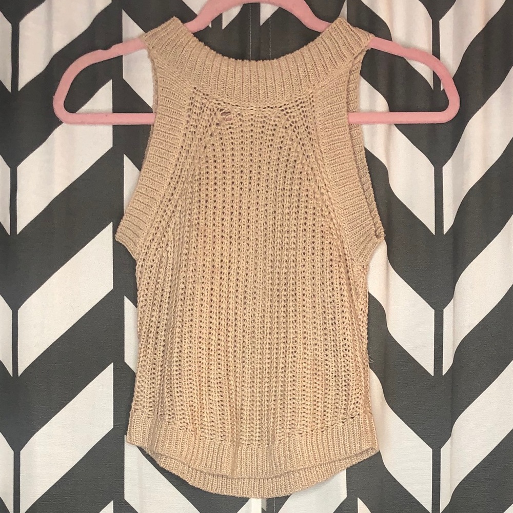 Tan Mock Turtleneck Sweater